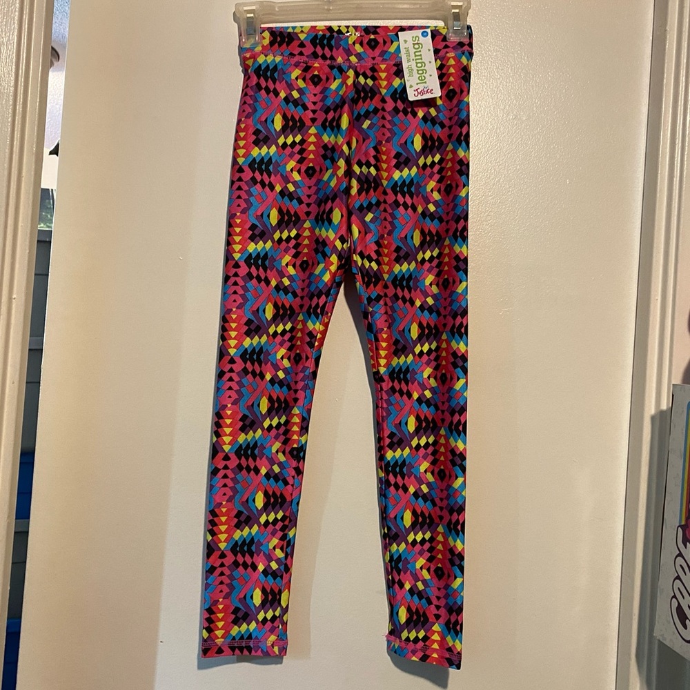 BNWT JUSTICE MULTI-COLOUR HIGH WAIST LEGGINGS